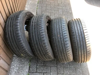 4xkomplette Sommerreifen+Felgen 205/55R16 91W für VW Golf,5,6,Seat Leon,Skoda,A3 - Bild 1 von 4
