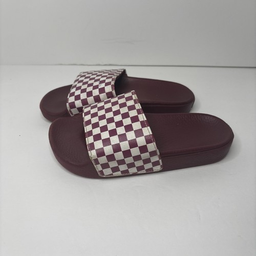 Sandali Vans Youth Slides bordeaux e bianchi a quadri taglia 13