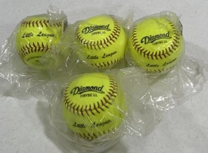 Diamond Little League 11” 6 Oz Baseballs Lot Of 4 Yellow 11RYSC LL New & Sealed - Picture 1 of 3