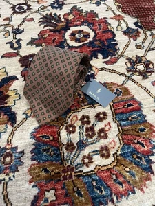 Vintage Y2K New with Tag Geometric Preppy Silk Polo Ralph Lauren Neck Tie - Picture 1 of 7