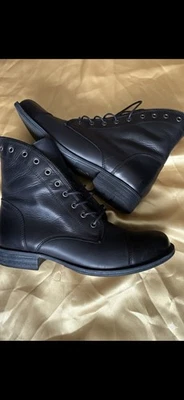 Botines Miz Mooz Lynette de cuero negro suave con cordones para mujer talla 8,5” Foto 1 de 4