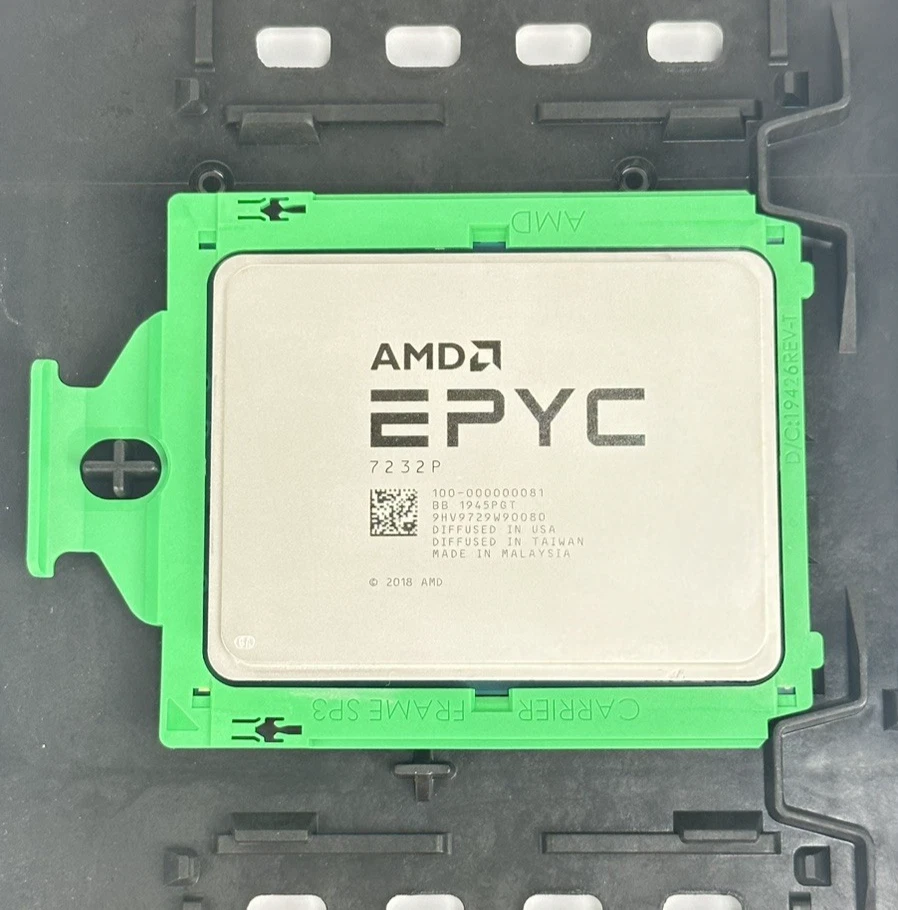 AMD Unlocked EPYC 7232P 3.1 GHz 8-core 32 MB Cache Socket SP3 100-000000081 120W - Image 1 of 3