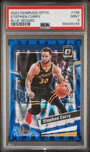 Stephen Curry 2023-24 Donruss Optic Blue Seismic 53/249 #198 PSA 9 - Picture 1 of 2