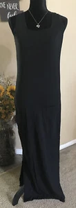 Isaac Mizrahi Square Neck Sleeveless Knit Dress-Black-XXS A378138 NEW - Picture 1 of 2
