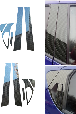 Real Carbon Fibre Door B Pillar Cover Set 3D Glossy for Nissan Juke 2010-2021