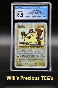 CGC 8.5 Mankey 81/110 Legendary Collection 2002 Reverse Holo Pokémon Card WOTC - Picture 1 of 3