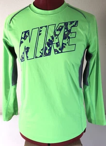 Camisa deportiva Nike ventilada Dri-fit verde neón manga larga con logotipo para mujer talla M - Imagen 1 de 11
