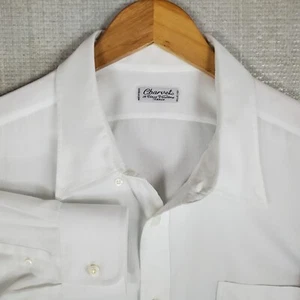 Rare CHARVET Size 17/35 Handmade in France Mens Dress Shirt White 100% Cotton - Picture 1 of 15