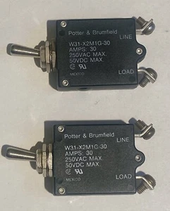 TE Connectivity/P&B 2-Piece W31-X2M1G-30 Circuit Breaker Thermal 1Pole 30A 250V - Picture 1 of 1
