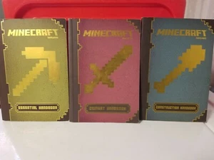3 MINECRAFT MOJANG HANDBOOKS ESSENTIAL COMBAT CONSTRUCTION - Picture 1 of 10