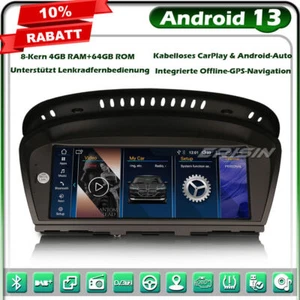 Autoradio 64GB CarPlay Android 14 BMW Serie 3 E90 E91 Serie 5 E60 E61 E63 E64 CIC DAB+4G - Foto 1 di 23