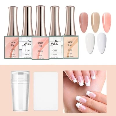 Kit Gel Manicure Unghie Liner Gel Mimetico Smalto Colore Bianco Latte Gel - Immagine 1 di 4