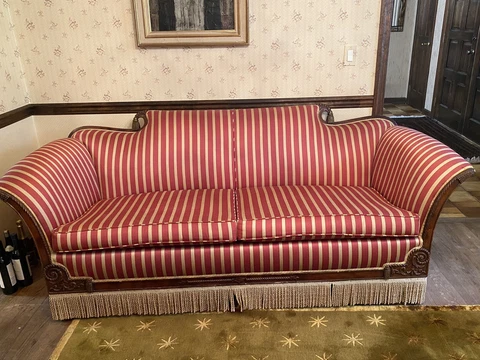Antique 19th Century Victorian Carved Childs Sofa Cover