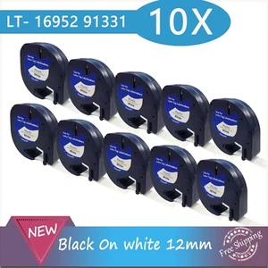 91330 Compatible Dymo LetraTag Label Tape Plastic 91331 Refills LT-100H 12mm x4m - Picture 1 of 1