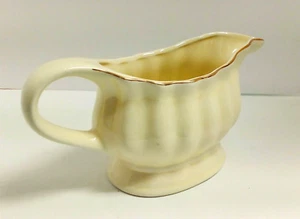 Vintage Alco Ceramic Gravy Boat-Cream W/Gold Rim 9" Long 4" Wide Elegant LikeNew - Picture 1 of 18