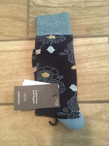 Nuevos calcetines de soporte para arco Nordstrom azul maya floral cojín pie talla 7,5-12,5 para hombre - Imagen 1 de 3