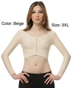 Isavela Comprexxwear Long Sleeve Breast Aug. Post Surgical Bolero 3XL XXXL Beige - Picture 1 of 5