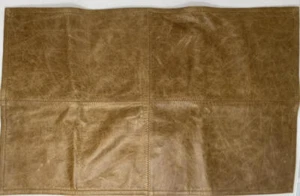 Pottery Barn Pieced Leather Lumbar Pillow Cover ~ 16" x 26" ~ Whiskey Brown - Picture 1 of 2