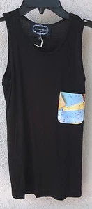 $52 NWT Zara Terez Pop-tart Design Pocket Solid Black Tank Top Girls L - Picture 1 of 3