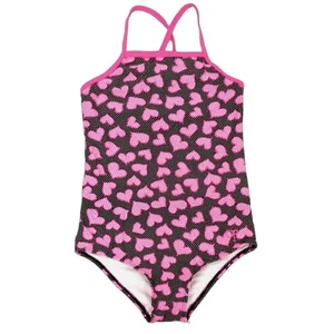 OP Girls Swimsuit 1-piece Sz KIDS M (7/8)Hearts Print - Picture 1 of 3