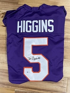 TEE HIGGENS CERTIFIED AUTOGRAPH PURPLE JERSEY - Picture 1 of 4