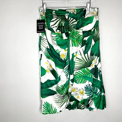 Falda envolvente Boston Propia con estampado tropical Charmeuse forrada para mujer talla 10 Foto 1 de 4