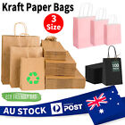 100 Bulk Kraft Paper Bags Gift Shopping Carry Craft Pink Brown Bag with Handles