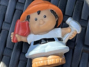 Fisher Price Little People TOY figure construction worker 2001 2.25” - Picture 1 of 13