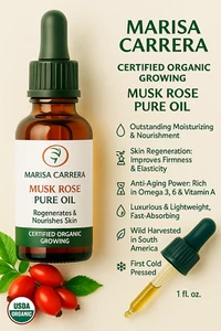 Rose Musk Oil-Aceite de Rosa Mosqueta Marisa Carrera 30 ml/1fl.oz Organic Grow - Picture 1 of 9