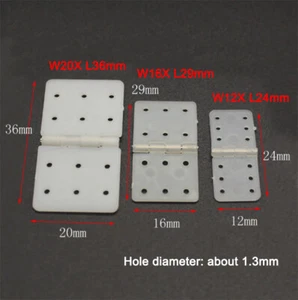 Plastic Nylon Hinges 16×29mm 12×24mm 20×36mm for RC Airplane Control Surfaces - Picture 1 of 3