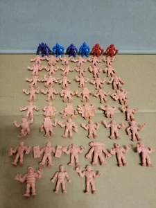 Mattel M.U.S.C.L.E Muscle Men Flesh Salmon Red Blue Purple 51 total  - Picture 1 of 12