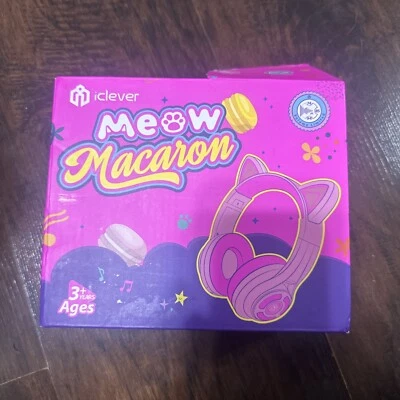 Складные наушники iClever Meow Cookie Cat Ear Bluetooth для детей со светодиодной подсветкой - Изображение 1 из 4