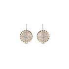 Womens Flower Circle Earrings Silver And 18Ct Gold Plated Ladies Jewellery Gift