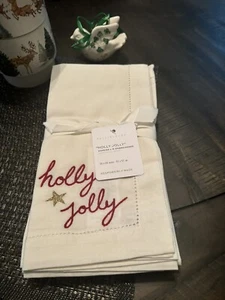 Pottery barn napkin Christmas Holiday SET 4 cloth table dinner Holly gift Disney - Picture 1 of 24