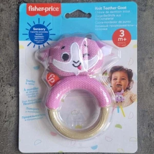 Fisher-Price Teether Knit Goat Pink Baby Teether Sensory Toy Genuine - New - Picture 1 of 1
