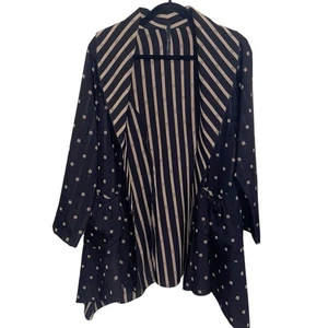 Chaqueta IC Connie K Mujer S/M De Colección EE. UU. Lagenlook Estampado Geométrico Artístico Boho - Imagen 1 de 10