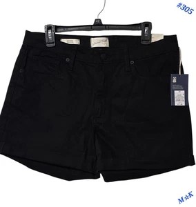 Universal Thread High Rise Midi Denim Shorts Women's Black Size 14/32R - Picture 1 of 10
