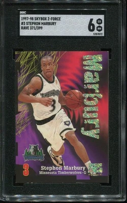 1997 Skybox Z-Force Rave #3 Stephon Marbury SGC 6 Ex-Mt /399 HOF - Imagem 1 de 2