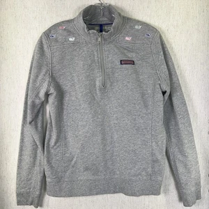 Felpa Pullover Vineyard Vines Donna Grigio Medio 1/4 Zip - Balene ❤️ - Foto 1 di 8