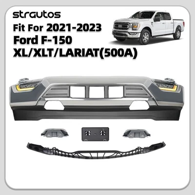 2021 2022 2023 Ford F-150 Front Bumper Assembly W/LED Fog light W/O Sensor Holes - Image 1 of 4