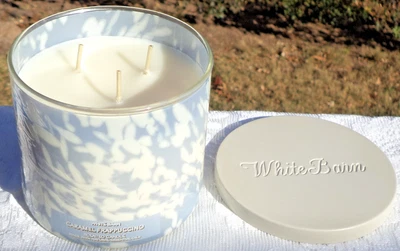 Bath & Body Works CARAMEL FRAPPUCCINO 3-Wick CANDLE 14.5 oz WHITE BARN NEW - Image 1 of 4