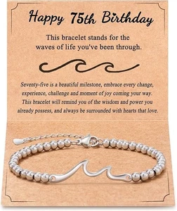 75th Birthday Gifts for Women, 75th Happy Birthday Decorations Bracelet Gift ... - Picture 1 of 6
