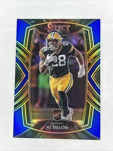 2020 Select AJ Dillon Club Level Blue 15/75 Prizm Rookie Packers RC - Picture 1 of 3