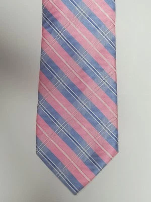 Corbata de hombre Nautica 100 % bonita seda rosa y azul a cuadros  Foto 1 de 4