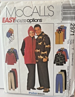 Sewing Pattern #2971 Unisex Jacket Vest Top Pants, Hat Size S-M-L UNCUT - Image 1 of 4