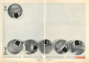 Service Stn Magazine Print Ad FRAM 1963 Oil Cans Oils WEAR GUARD Filters 2-Page - Picture 1 of 1