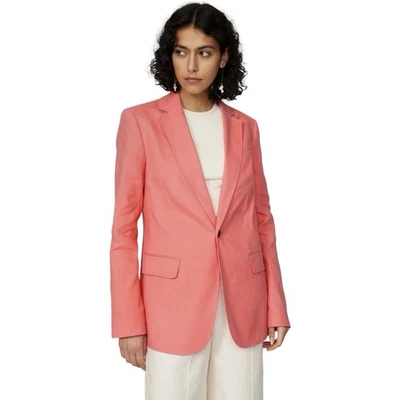 New A.L.C. Coral Pink Donovan Linen Cotton Blend Blazer Jacket Size 12 $695 - Image 1 of 4