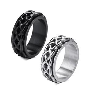 Men Spinner Ring Celtic Knot Finger Band Stainless Steel Viking Amulet Jewelry - Picture 1 of 14