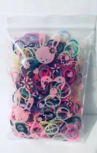 300pc Colour Rubber Baby Toddler Hair Ties Hair Band Elastic Ties - Picture 1 of 3