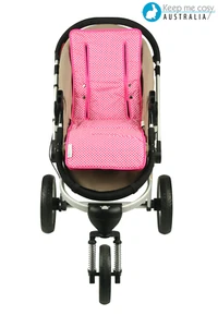Universal Reversible Pure Cotton Pram Liner by Keep Me Cosy™ - Classic Pink Spot - Bild 1 von 4